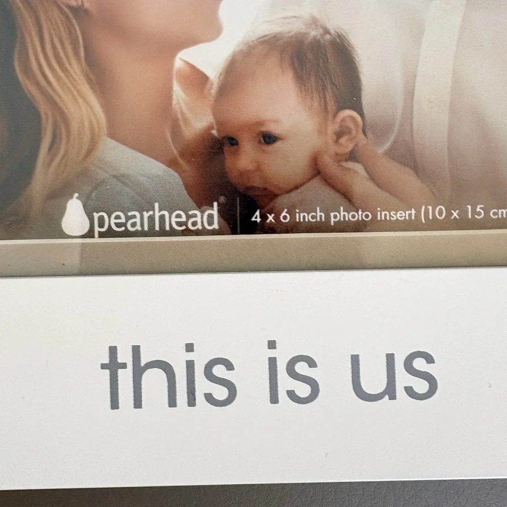 Pearhead Keepsake Picture Frame Fits‎ 4 x6 Photo White Wood This is Us